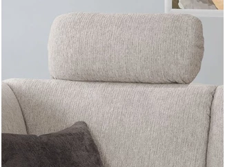 Podhlavník (opierka hlavy) k sedačke Rava, šedo-béžová látka