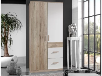 Šatníková skriňa Cariba, 90 cm, dub san remo/biela