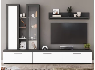 Obývacia stena Orion, antracit/biela