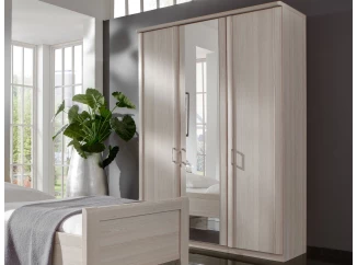 Šatníková skriňa so zrkadlom Luxor, 150 cm, polárny smrekovec