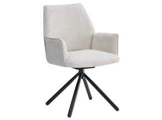 Jedálenská stolička Livela, krémová štrukturovaná tkanina