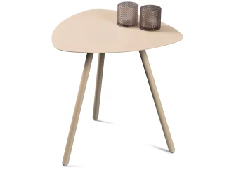 Stolík Mira, priemer 50 cm, béžový