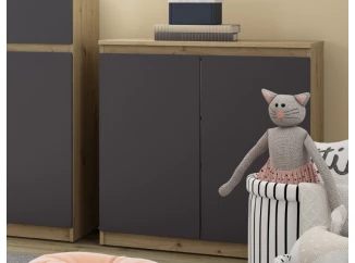 Skrinka 2-dverová Carlos, dub artisan/grafit, 75 cm