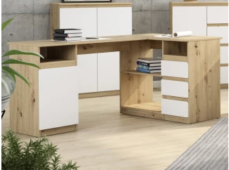 Rohový písací stôl Carlos, dub artisan/biea