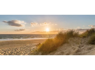 Panoramatický obraz na plátne Večer pri mori, 140x60 cm