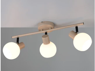 Stropné/nástenné osvetlenie Boba, béžová, 3 svietidlá