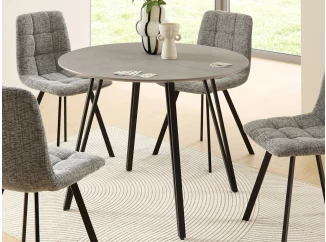 Okrúhly jedálenský stôl Floris 100 cm, imitácia šedého kameňa