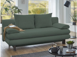 Rozkladacia pohovka Bert, fľaškovo zelená štruktúrovaná látka