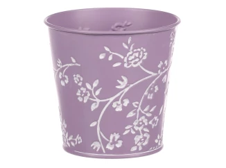 Obal na kvetináč fialový s bielymi ružami, 11 cm