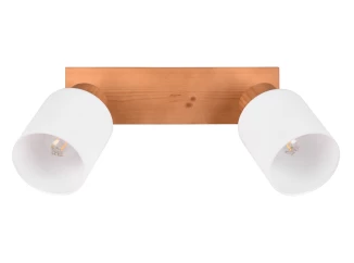 Stropné/nástenné osvetlenie Assam, 2 svietidlá, drevo/sklo