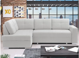 Rohová sedacia súprava Stilo, svetlo šedá látka, ľavý roh