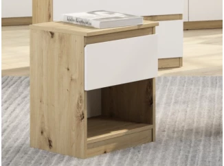Skrinka/nočný stolík Carlos 40 cm, dub artisan/biela