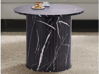 Okrúhly konferenčný stolík Treviso, 60 cm, čierny mramor