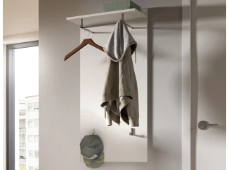 Nástenný šatníkový panel Prego, 55 cm, biely