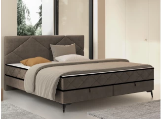 Postel Parana 160x200 cm, svetlo hnedá zamatová látka