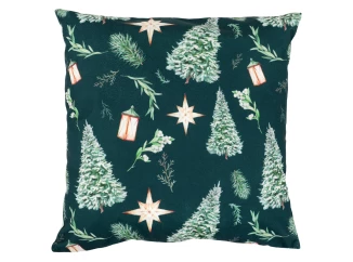 Dekoračný vankúš Vianočný motív stromček, zelený, 45x45 cm