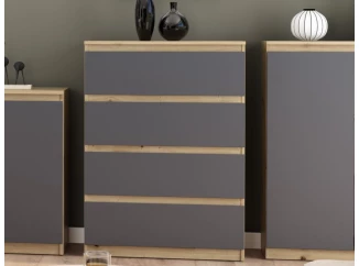 Komoda so 4 zásuvkami Carlos, dub artisan/grafit, 75 cm