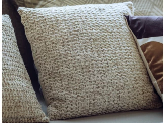 Dekoračný vankúš Cushion Elliot 45x45 cm, pletený béžový