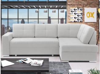 Rohová sedacia súprava Stilo, svetlo šedá látka, pravý roh