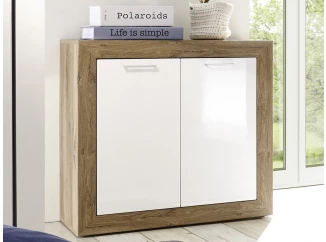 Úložná skrinka Neapel, dub/biela lesk