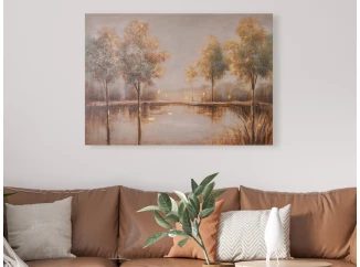 Ručne maľovaný obraz Relax v prírode 100x70 cm, 3D štruktúra