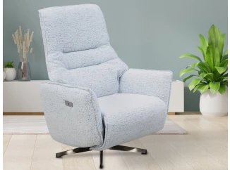 Kreslo s elektrickým polohovaním Orlando, svetlo šedá látka