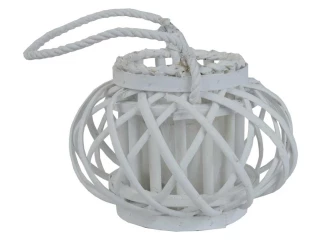 Prútený lampáš 17 / 5 000 Bella 17 cm, biela