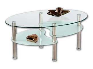 Oválny konferenčný stolík zo skla Wave