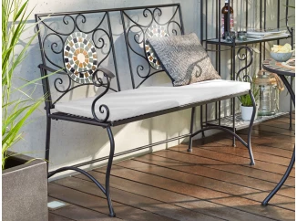 Záhradná lavica Mosaic, čierna/zelená