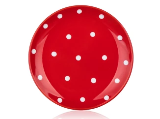 Dezertný tanier Dots 18,6 cm, červená bodkovaný