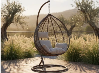 Závesné kreslo Izeda, hnedé