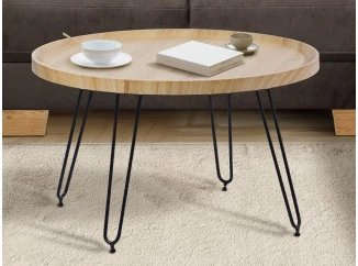 Okrúhly konferenčný stolík Bergheim, svetlý dub