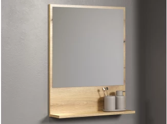 Zrkadlo s policou Pure Bliss 60 cm, dub evoke
