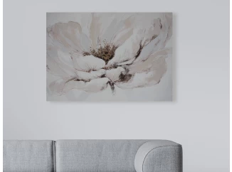Ručne maľovaný obraz Biely kvet, 100x70 cm
