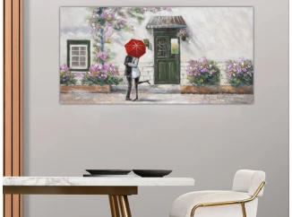 Ručne maľovaný obraz Láska, 140x70 cm