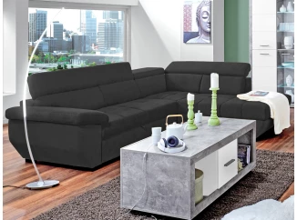 Rohová sedacia súprava Speedway, čierna látka, pravý roh