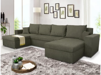 Sedacia súprava Rumba, tvar U, zelená tkanina