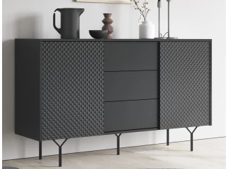 Komoda so zásuvkami Raven, čierna