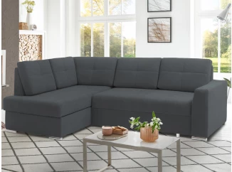Rohová sedacia súprava Stilo, tmavo šedá látka, ľavý roh