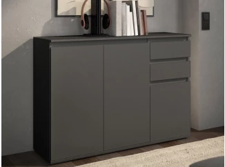 Komoda s 2 šuplíkmi Brest, 119 cm, antracitová