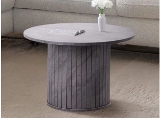 Okrúhly stolík Brescia, 60 cm, imitácia šedého  kameňa