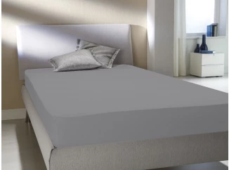 Prestieradlo Flanel 180x200x30 cm, strieborné