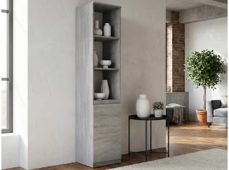 Regál s dvierkami Carlos, sivý betón, šírka 40 cm