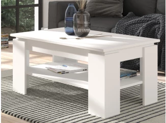 Obdĺžnikový konferenčný stolík Titan, biely