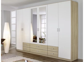 Šatníková skriňa Gamma, dub sonoma/biela