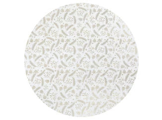 Vianočný okrúhly obrus Perie a šišky 140 cm, zlatý