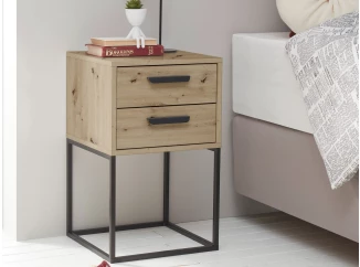 Nočný stolík s 2 zásuvkami Suna, dub artisan