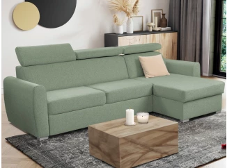 Rohová sedacia súprava Mistic, rákosovo zelená látka