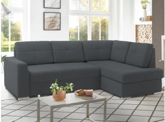 Rohová sedacia súprava Stilo, tmavo šedá látka, pravý roh