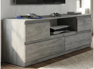 TV skrinka Carlos, šedý beton, šírka 140 cm